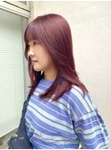 ブリーチなしWカラーピレンジレッドカラー黒髪卒業北千住