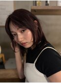 前髪センターパート/こなれミディ/イメチェンカラー