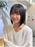 大宮韓国タッセルボブヘイリー切りっぱなし前下がりボブ20代30代