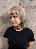 個性的/レイヤーカット/デザインカラー/裾カラー/ハッシュカット