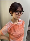 丸みショートシースルーバングくびれショートボブミニボブ