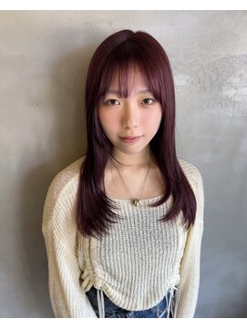 イキプラスディードットログ 大和八木駅前店(ikii+D.Log) 暖色カラー　ピンク　レッド　レイヤーカット