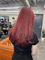 ニコ トウキョウ 渋谷(nico TOKYO)&nbsp;ダブルカラーチェリーレッドピンクブラウン韓国レイヤーロング