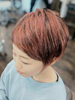 エクラートエール 大宮東口店(ECLART aile)&nbsp;【Anne】 2ブロックショート女子赤髪メッシュスタイル【LADIES】