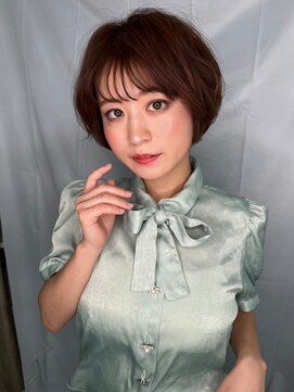 COVER HAIR ACADEMY 北浦和【カバーヘア アカデミー】北浦和西口店【4/6 OPEN(予定)】 ココアブラウンくせ毛風小顔丸みボブショートp120代30代40代