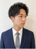 清潔感◎ツイストスパイラル×ビジネスヘア爽やかセンターパート