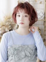 ENOAhair&spabyCOVERHAIR【ショート/白髪染め ぼかし/ヘッドスパ】【10/1開店(予定)】&nbsp;華やかピンクのふんわりカールボブ　/川口/30代/40代/50代