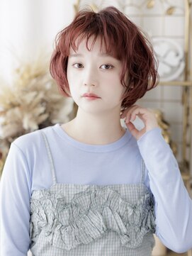 エノア バイ カバーヘア(ENOA by COVERHAIR) 華やかピンクのふんわりカールボブ　/川口/30代/40代/50代