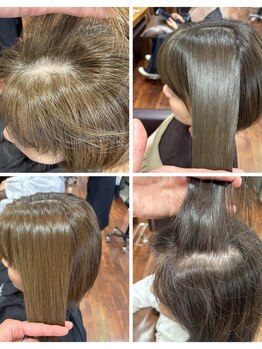 カッツ 元町店(CUT S)の写真/【白髪ぼかし/ハイトーン白髪染め】グレイカラーもおしゃれに☆自然な仕上がりで大人女性の魅力を引き出す