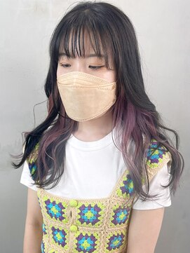 アイティーバイアルバム 八王子店(IT by ALBUM) インナーカラーピンクグレー_大人ガーリーチョコレート_ba408931