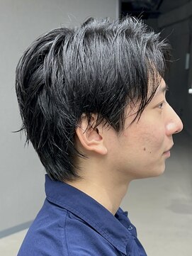 フイ 代々木(Hui) メンズ/アップバング/ツーブロックマッシュ/束感ショート波巻き