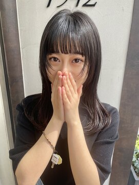 ラウンジ モリオ イケブクロ(Lounge MORIO Ikebukuro) 前髪ぱっつんフェイスレイヤーミディアム/フェイスレイヤー◯