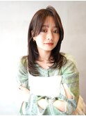 ミディアムレイヤー/韓国ヘア/レイヤーカット/顔周りレイヤー