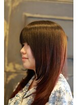 アンアタッシュ(UNE ATTACHE)&nbsp;黒髪からのラベンダーピンク　 グラデーション