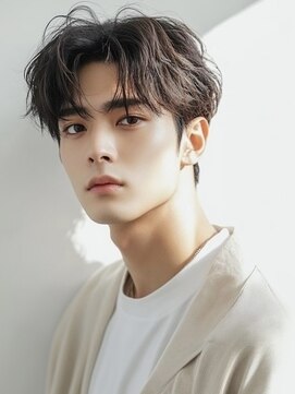 ネックス 表参道本店(nex) デザインカラーレイヤーカットウェットヘアオリーブベージュ白髪