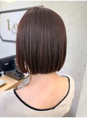 大人ピンクラベンダーブラウンミニボブ【中居】