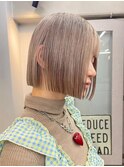 ケアカラー×ボブ×ミルクティー(渋谷)