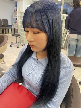 アッシュ 下北沢店(Ash) ブリーチネイビーカラー