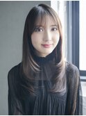 顔周りレイヤーロング前髪カット美髪_F0213
