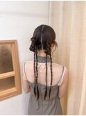 タイトヘア　ツイン　お団子　イベントヘア