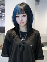 アルバム 池袋(ALBUM)&nbsp;デザインカラー暗めカラー韓国ヘア顔周りレイヤー_ba560751