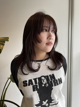 ソエラ(Soera) 深みブラウンレッド/姫カット/レイヤー