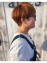 エル(ailes) 刈り上げshort☆ブリーチ一回でオレンジカラー
