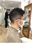 かき上げヘア　ニュアンスマッシュ　サイドパート　韓国マッシュ