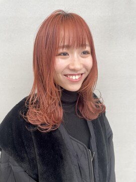 シーソー(SEE-SAW) 無造作大人可愛い1ブリーチピンクオレンジベージュ20代30代◎