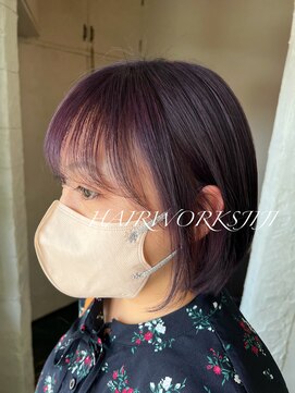 ヘアーワークス ジジ(HAIR works JIJI) Wカラー 深み紫