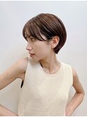 大人ショート前髪ありマッシュショート丸顔面長エラ張り K1125