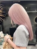 ダブルカラーピンクベージュピンクブラウンカラーレイヤーカット