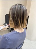 ショートボブタッセルボブ切りっぱなしボブハイトーンカラー韓国