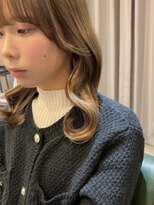 ランソ 新宿(RUNSO) くびれヘア×アプリコットオレンジ×夏×ハイライトカラー