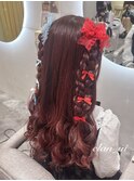 編みおろしハーフツイン【クランソア】ヘアメ/ヘアセット/心斎橋