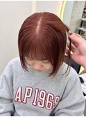 ボブ　レイヤーボブ　フェイスレイヤー　暖色カラー 