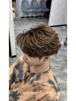 オム ブランシェ(HOMME BLANCHE’) 【Ryo】フェザーパーマブラウンハイライト