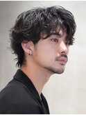原宿メンズパーマルーズパーマシャドウパーマセンターパート緩め