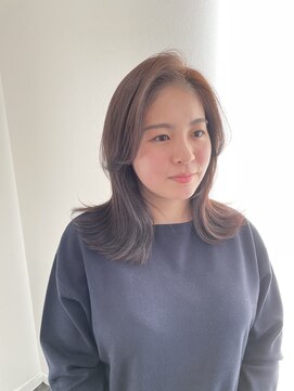 ナンバーフォーナチュラル 戸祭(NO4 natural) 76. 大人ミディアム/艶グレージュ/顔周り/ナチュラル