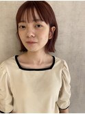 ナチュラルピンクブラウンなボブヘアー◎