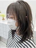 《花屋併設》ロブヘア/ウェットスタイル/シアーグレージュ◎20代