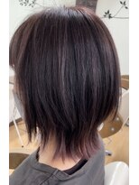 アール ヘアーアンドメイク 妻田店(R Hair&Make) ピンクグレージュ×くびれボブ×インナーカラー