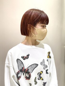 マイル 渋谷(mile) ミニボブ×ワインレッド