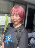 ショートウルフ/ピンク/透明感/10代20代30代40代50代