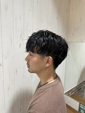 ソワン ドゥ ブレス 立花店(soin de brace) 緩めスパイラルパーマ/似合わせカット/ダークアッシュ