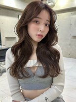 サイン 渋谷(SIGN)&nbsp;韓国ヘアレイヤーロンググレーベージュ前髪パーマ黒髪