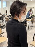 ハンサムショート暗髪アッシュ丸み
