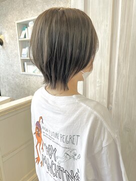 キャアリー(Caary) 福山市Caary人気グレージュカラーくびれボブ秋先取り20代30代