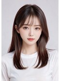 韓国ミディアムレイヤー大人かわいい20代30代40代