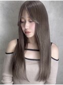 ホワイトグレージュミニウルフチェリーブラウンデジタルパーマ